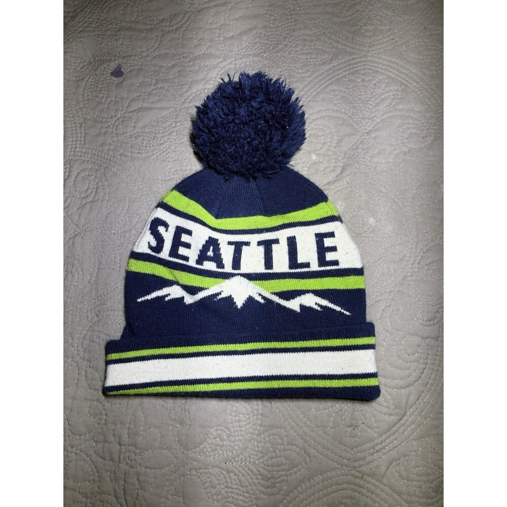 Seattle Seahawks NFL Pom Pom Beanie Hat  One Size Fits All